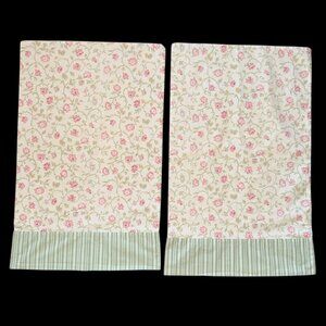 Laura Ashley Lifestyles Floral/Striped Std Pillowcases Pair
